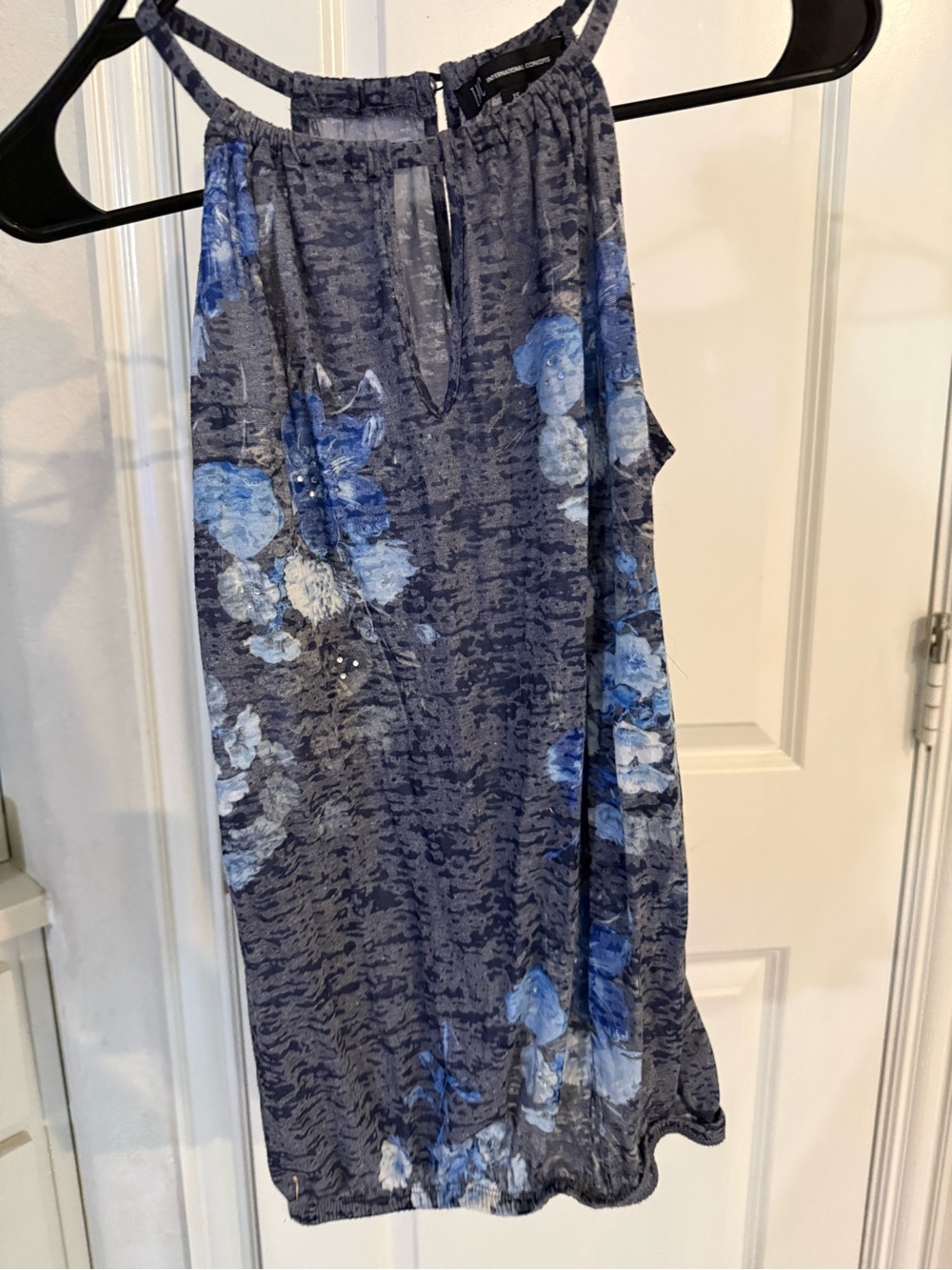 INC International Concepts Blue Floral Mini Skirt